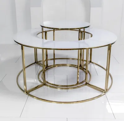 Wedding Party Rentals Gold Stainless Steel Wedding Round Buffet Tables