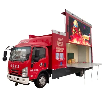 Isuzuu 4x2 LHD RHD Small Mobile LED Fire Fighting Advertising Screen Vehicles  Propaganda Fire Vehicle