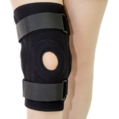 Adjustable Knee Support Wrap Open Patella Hinged Knee Sleeve for Sports and Daily Use