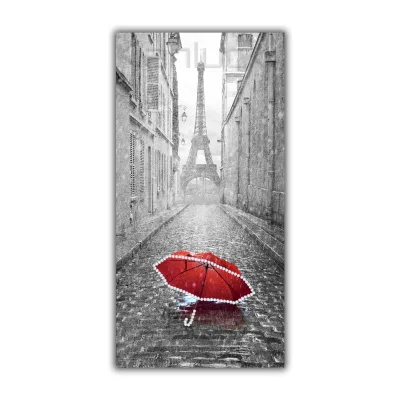 Rainy Paris With a Red Umbrella Painting Wall Art Print on Canvas Painting Art Hot Selling