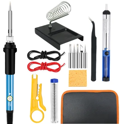 Electric soldering iron set soldering iron kit 60W adjustable temperature soldering iron 15PCS in one