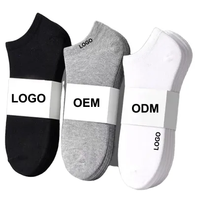 Wholesale+Breathable+Spandex/Polyester+Crew+Low+Cut+Ankle+Socks+for+Men+Women+Custom+White+Black+Color+Casual+Style+Autumn+Quick