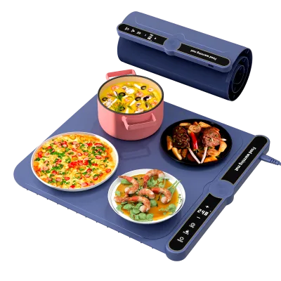 Custom Auto Shut-Off Full Surface Heating Silicone Electric Foldable Food Heating Mat with Bond