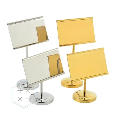 Modern Luxury Stainless Steel Table Menu Display Stand & Card Holder for Wedding Party Hotel
