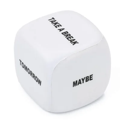 Customized Printing Anti Stress Cube Decision Dice 6 Sided Pu Stress Dice