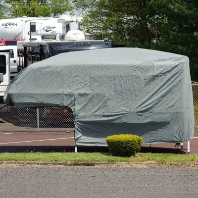 Professional UV Resistant Rainproof Heavy Duty Gutter Cover Secure Strap 10 to 12 Ft Truck Camper Cover for RV Storage