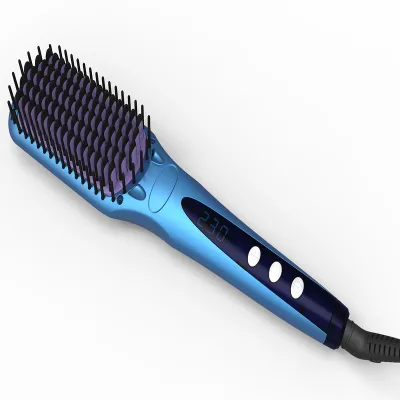 Keratin Ceramic Coating 5 Temps 20s Heating Dual Voltage Hair Straightener Brush