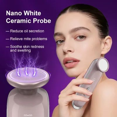 Trending Product 2026 Facial Beauty Instrument ABS Material USB Powered Home Use Skin Care Machine with Nano White Ceramic Probe