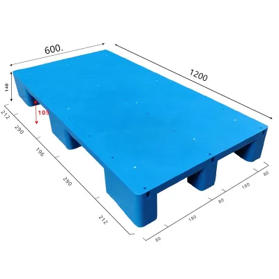 Single Faced 4-Way Nine HDPE Plastic Pallet Industrial Recycled for Warehouse Storage
