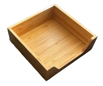 Bamboo Napkin Holder, 7.36" X 7.36" X 2.36" Napkin Holder for Table with Large Side Opening for Easy Access
