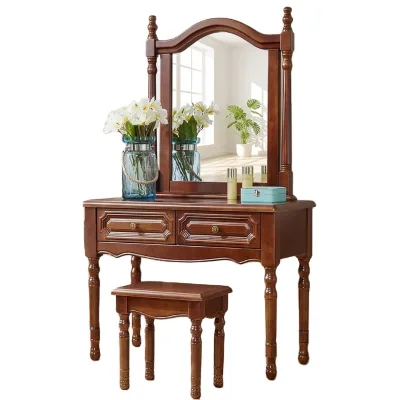 Antique Wood Dressing Table Vanity Mirror for Bedroom