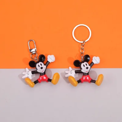 Hot Selling 3D Cartoon Mickey Design PVC Rubber Bag Charm Key Chain Gift Wrist Strap Custom Rubber Keychain