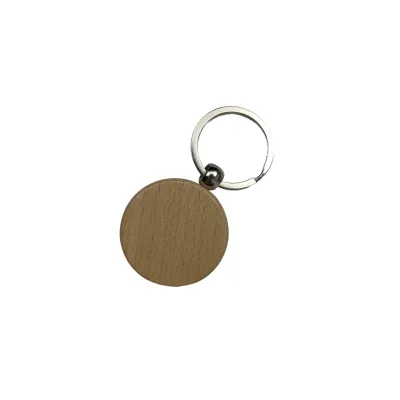 100 Piece Wooden Key Ring Blank-Mixed Shape with Unfinished Wooden Key Label