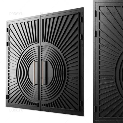 Luxury Pivot Doors for Houses Black Entry Door Cast Aluminum Explosion Proof Bulletproof Security Doors