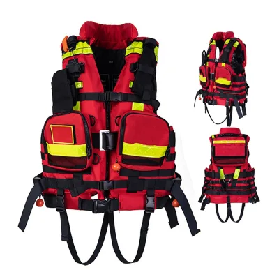 Manufacture Factory Lifesaving Custom Oxford NBR Life Jacket Marine Ship Rescue with Safety Buckle