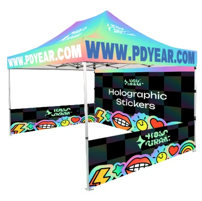 PDYEAR Custom Aluminum Frame Waterproof Fire Retardant Popup Tent 10x10ft for Trade Show Events Sublimated Printing Hardware