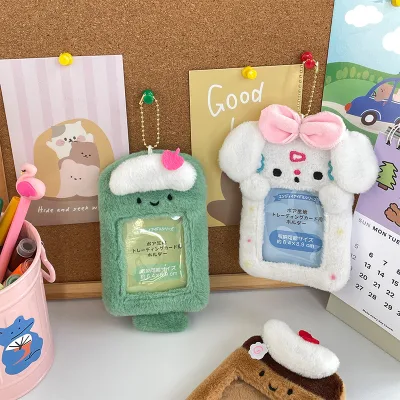 Cartoon Plush ID Card Cardholder love Kpop PVC Photo Plush Cardholders