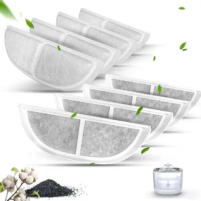 Cat Water Fountain Filters Replacement Compatible with Eufy Pet Water Fountain Filter Pack Triple Filtration Stainless Steel