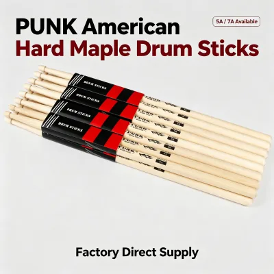 Factory Custom Logo North American Hard Maple Drum Sticks 5A 7A 5B Wood Tip OEM ODM Bulk Wholesale Percussion Instrument