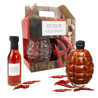 Make Your Own Chili Hot Sauce Gift Set Novelty Food Cooking Gifts Men This Fathers Day Grenade Bottle Design Perfect Gift