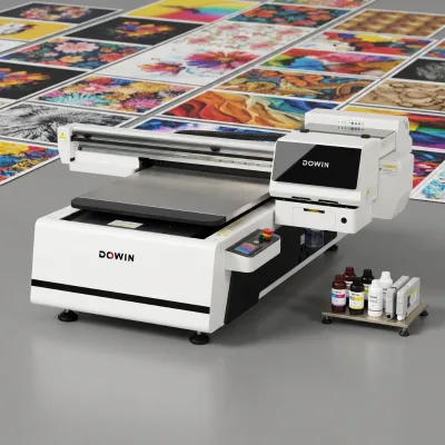 Commercial High Color Reproduction 6040 UV Inkjet Printer Automatic Cleaning System for Acrylic Canvas Custom Printing
