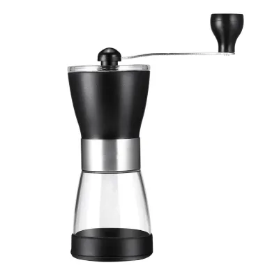 Manual High Quality Stainless Steel +ABS+ Glass + Silicon Reusable Hand Crank Energy Saving Large Capacity Cheap Coffee Grinder