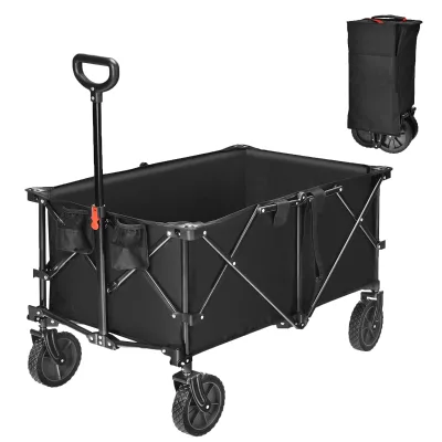 Foldable Iron Frame All-Terrain Portable Collapsible Utility Cart Beach Wagon OEM for Outdoor Hiking Shopping Picnic Storage