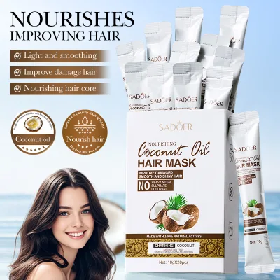 OEM Sadoer Coconut Essence Hair Conditioner for Deep Hydrating and Hair Rejuvenating with Refreshing Formula 10g 20pcs