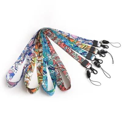 Cute Lanyards Id Card Printed Phone Case Key Chain Polyester Lanyard With Clip Lanyards with Custom logo