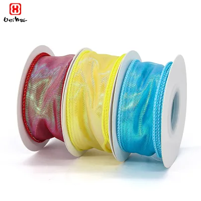 Colorful Organza Ribbon Wavy Edge Ribbon Flower Decoration Satin Ribbon Handmade Flowers