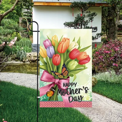 12 Pack Double Sided Spring Garden Flag Seasonal 12x18 Yard Flag with Custom Logo for Mother's Day Set