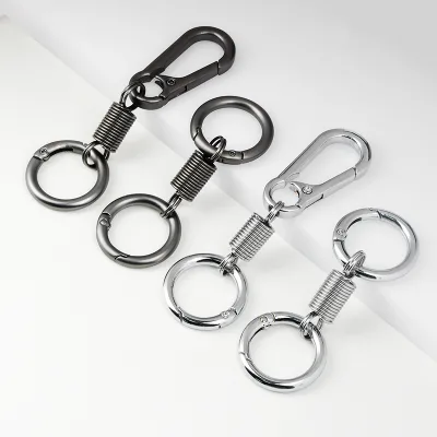 Retro Style Simple Strong Carabiner Shape Spring Keychain Key Chain Ring Keyring Keyfob Key Holder