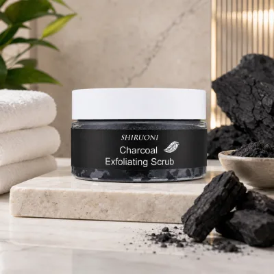 Natural Sea Salt Coconut Activated Charcoal Exfoliating Scrub Salt Body Face Dead Skin Remover Deep Clean Scrub Facial
