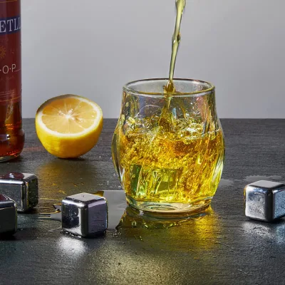 High Quality Transparent Lead-Free Crystal Glass Handmade Sturdy Creative Corrugated 8.5oz Color Cocktail Glass