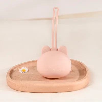 2024 New Product Idea BPA-Free Cute Silicone Pacifier Holder Cases Food Grade Storage Box Container for Bathroom Use
