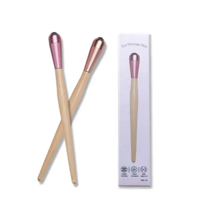 Skin Care Anti Wrinkles Face Massage Roller Dark Circles Roller Under the Eyes Jade Eye Massage With Wooden Handle Eye Roller