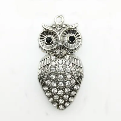 OEM Customized Owl Shape Usb Pen Drive Bulk Cheap Price Metal Jewelry Usb Key 64GB