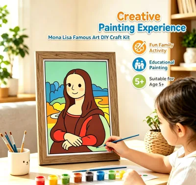 Full Custom Velvet Art Kit Mona Lisa Famous Artwork DIY Coloring Painting Educational Kids Craft Set for Children