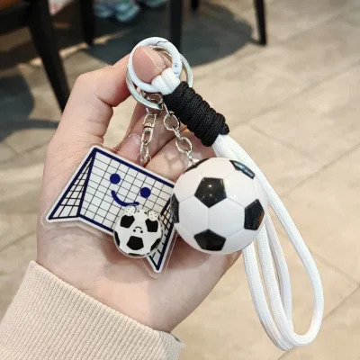 Wholesale Football Keychain Pendant Sports Style School Bag Hanging Couple Souvenir Gift Soccer Goal & Ball Keychain