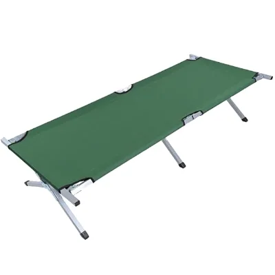 Portable Foldable Outdoor Camping Bed Metal Frame Modern Design Bunk Bed Customized Color Beach Fishing Car Thickened Mattress