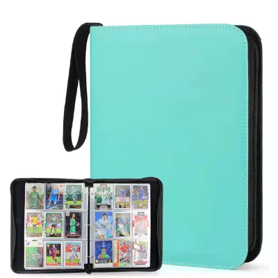 9-Pocket Card Binder Premium Zip Collection Binder Dual-Sided PU Album Folder for Trading Cards (900) Card Binder