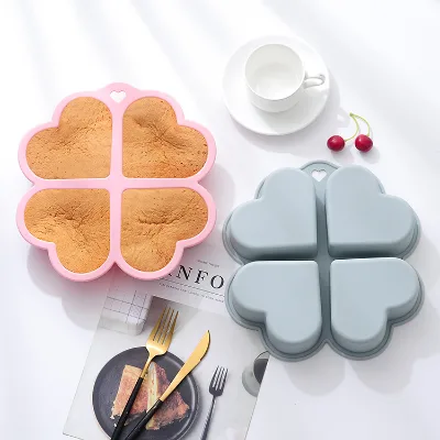 4 Heart-Shaped Madeleine Reusable Silicone Cake Pan Baking Soap Jelly Muffin Mold Pastry Bakeware Tools