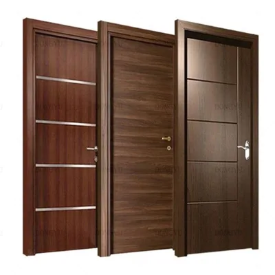European High-End Luxury Wooden Internal Fire Doors Solid MDF Wood with Luxury Frame for Apartment Rooms