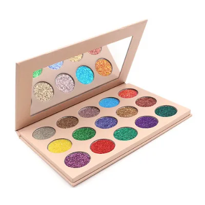 Multi chrome glitter eyeshadow high pigment blendable vegan eye shadow palette