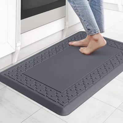 Factory Can Customize Comfortable Anti Fatigue PVC Leather Waterproof Oil Proof Floor Mats