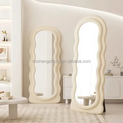 House Wall Mirror Modern Bedroom Cute Nordic Mirror Living Room Wavy Decoration Chambre Home Decoration Mirror