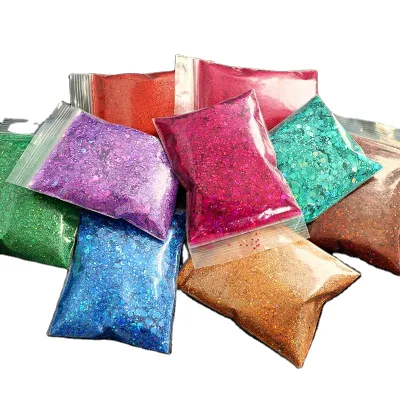 Broyal Wholesale Colorful Kilogram Polyester Holographic Glitter Powder for Nail Art