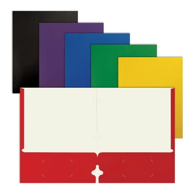 Wholesale Popular Two Pocket Portfolio Folders with Different Colors Letter Size Paper Folders Custom Logo Printing File Folders