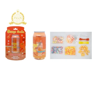 Fruit Soda Series DIY Bead Jewelry Making Kit Cute Soda Can Pack Kids Hand Craft Beads Set Bracelet Making Toy for Children Gift