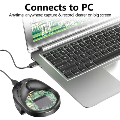Outdoor Camping Toy USB Clip Magnifier With 4 Level Zoom 3 Color LED Side Light Desktop Fixed Focus for Close Work Inspection